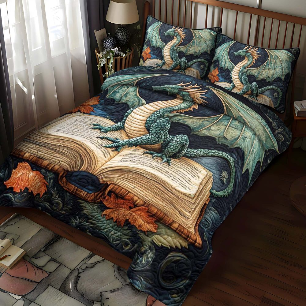 Azure Flame 3-Piece Quilted Bedding Set
