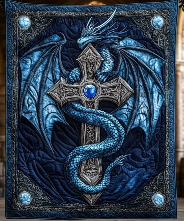 Azure Guardian Quilted Blanket