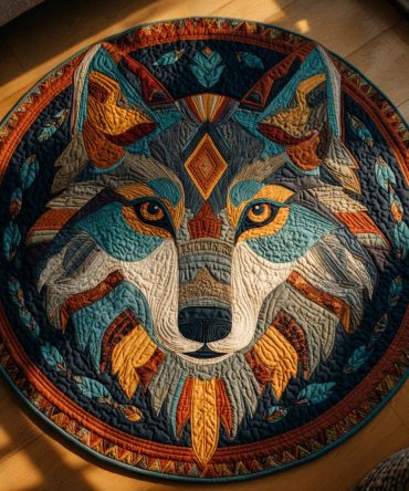 Azure Spirit Quilted Round Mat