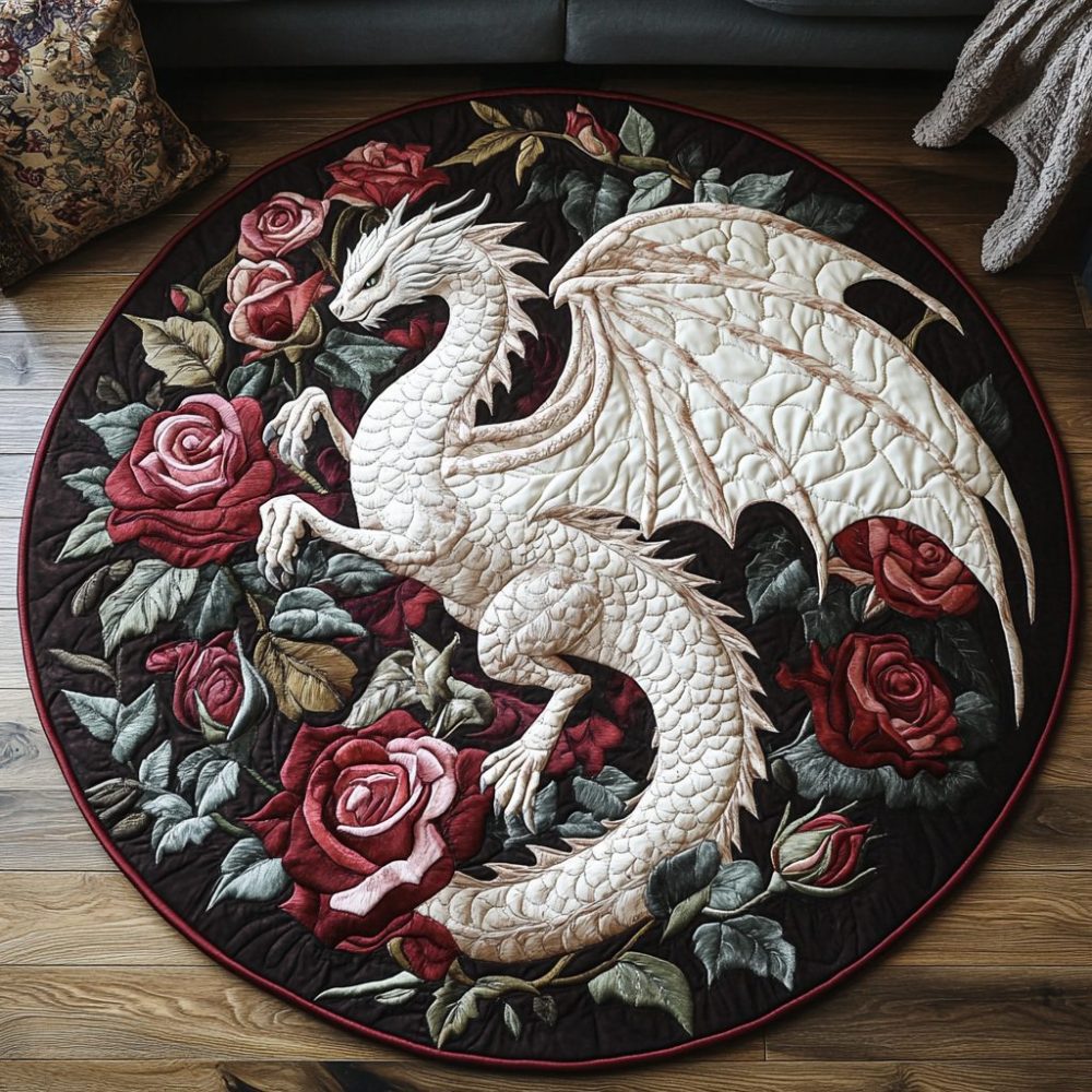 Azure Wing Quilted Round Mat