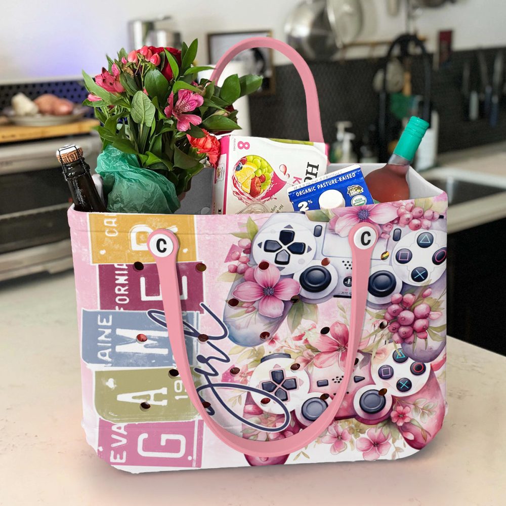 Bucket Tote Bag, Limited Edition Bogg Bag, Beach Bag Gamer Girl - Image 5