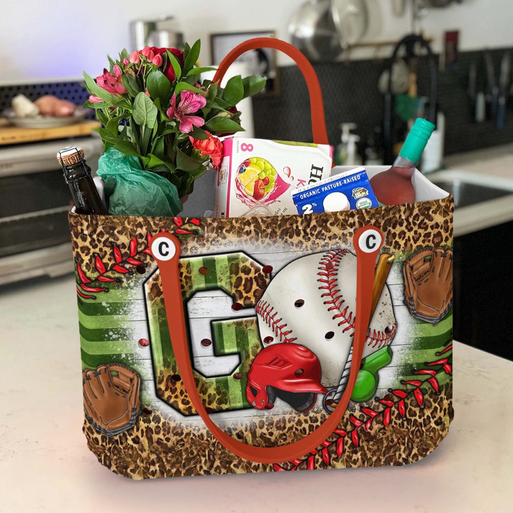 Baseball Tote Bag - Stylish Sports-Themed Shoulder Bag With Leopard Print Accents - Image 5