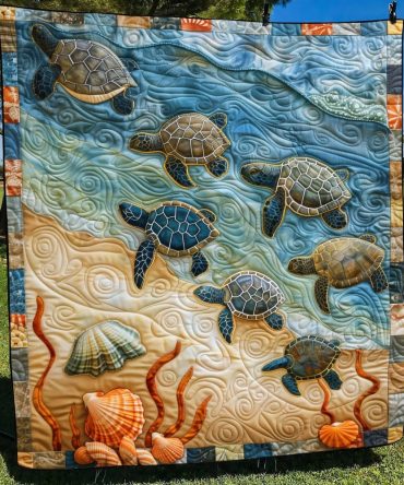 Baby Turtle Voyage Quilted Blanket