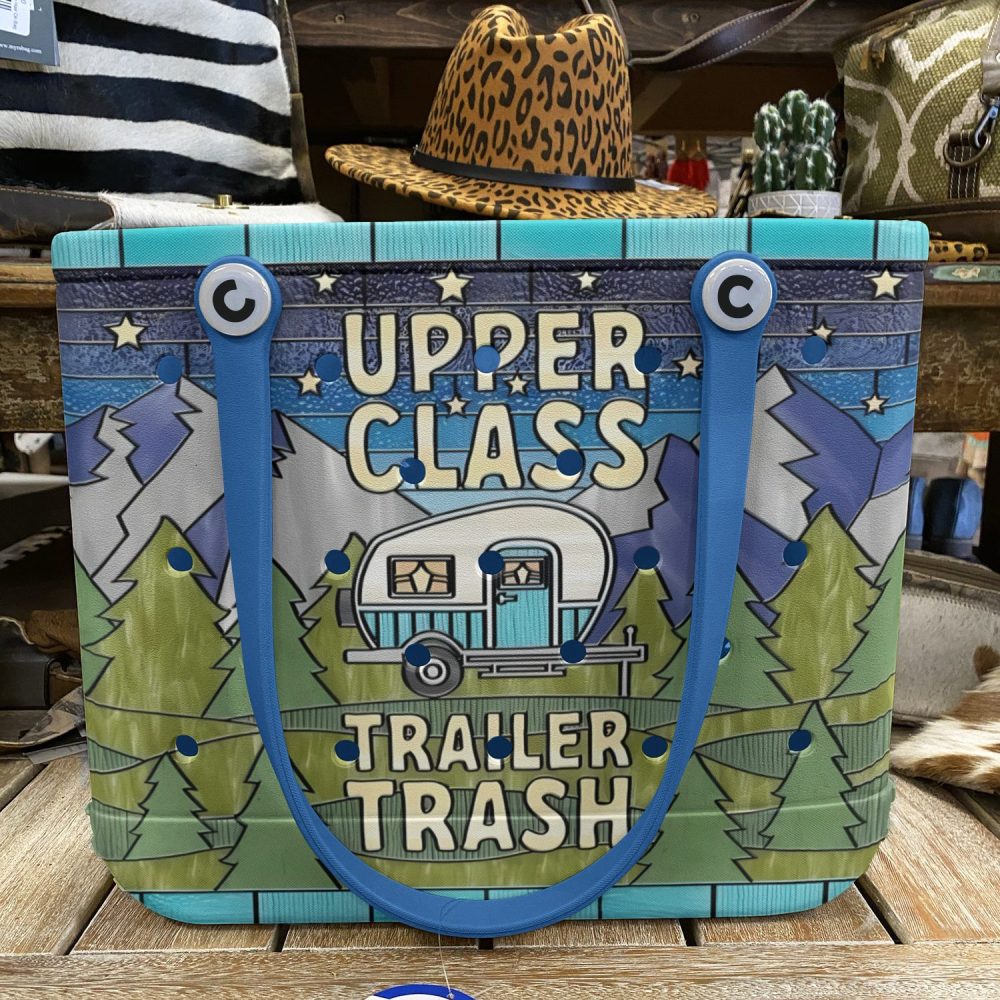 Stylish Camper Tote Bag - Fun 'Upper Class Trailer Trash' Design For Outdoor Adventures - Image 7