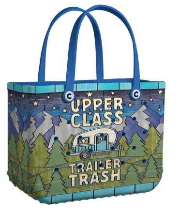 Stylish Camper Tote Bag - Fun 'Upper Class Trailer Trash' Design For Outdoor Adventures