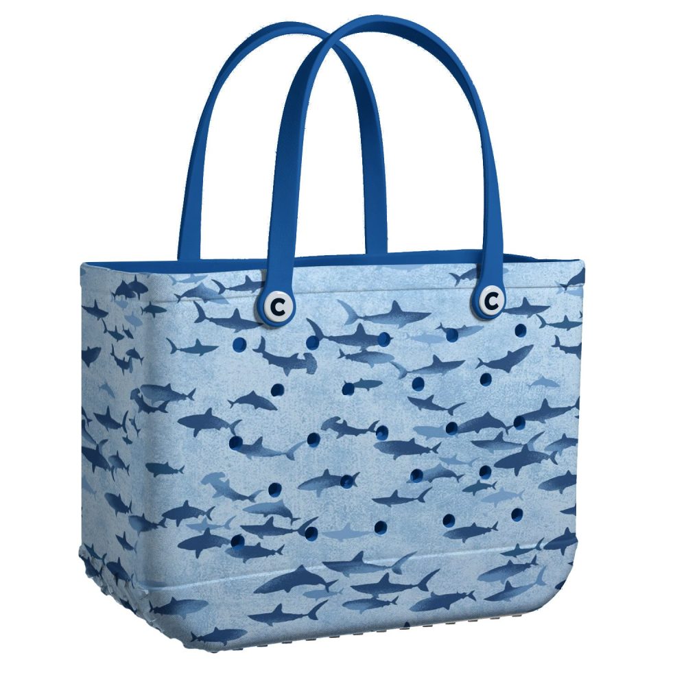 Stylish Shark Print Tote Bag - Durable, Waterproof & Spacious For Beach Or Everyday Use