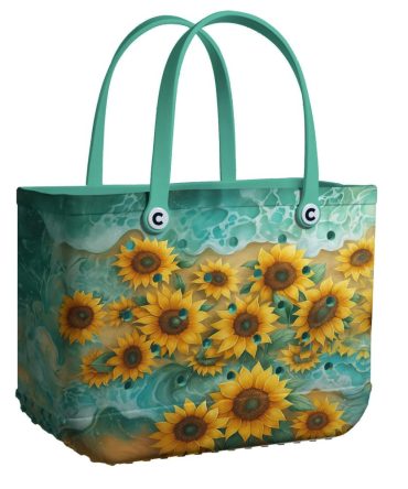 Vibrant Sunflower Tote Bag - Waterproof & Stylish Beach Accessory
