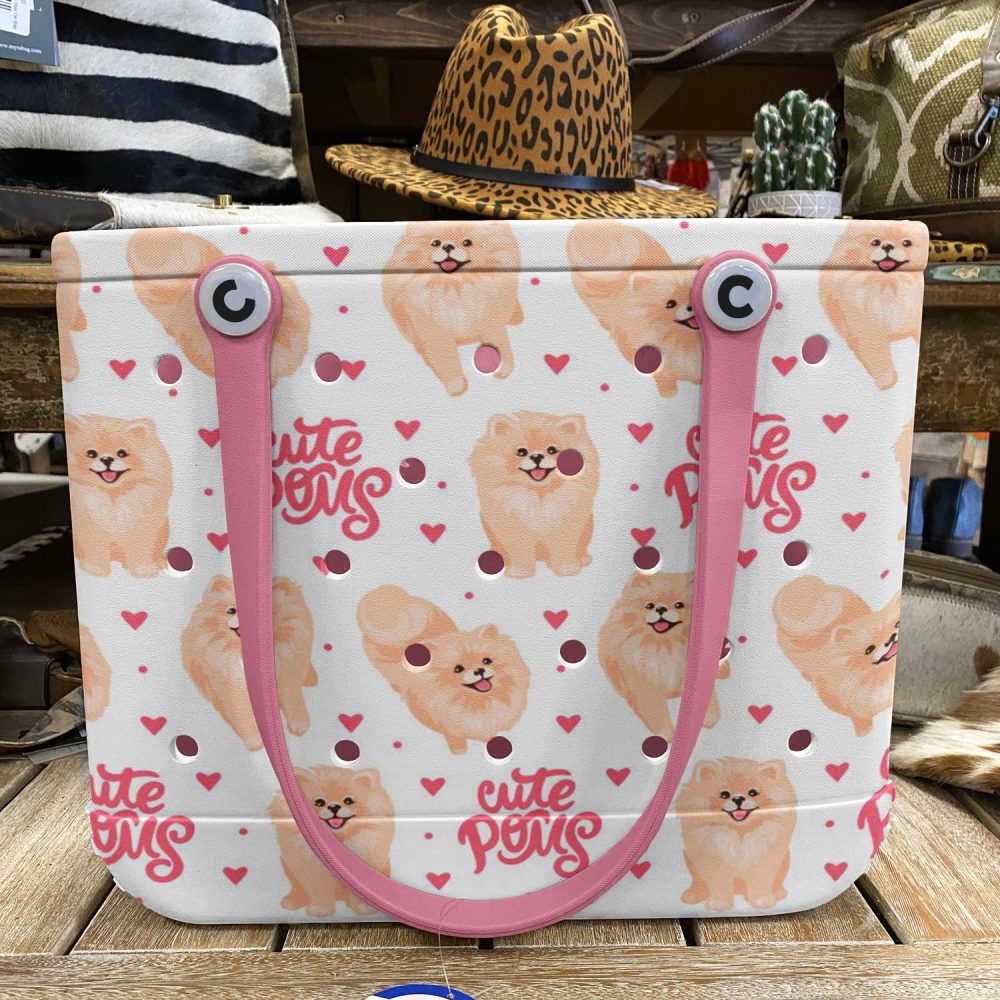 Adorable Pomeranian Print Tote Bag - Cute Poms Design, Perfect For Dog Lovers! - Image 5