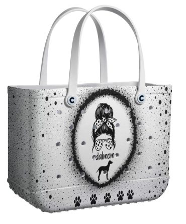 Stylish Dalmatian Mom Tote Bag - Durable, Cute & Spacious With Paws Design