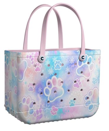 Colorful Paw Print Tote Bag – Durable, Stylish & Waterproof – Perfect For Beach, Travel & Everyday Use