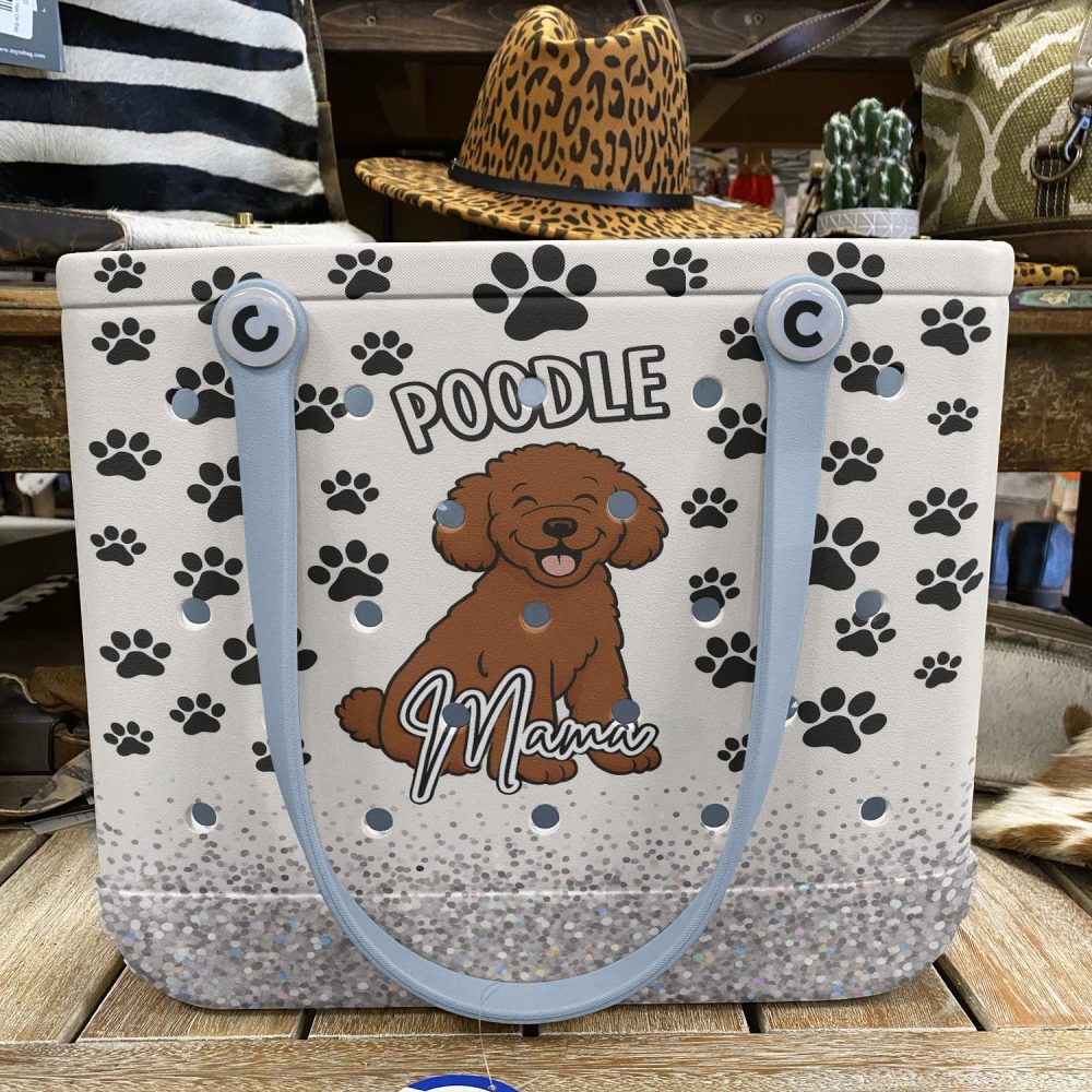 Poodle Mama Tote Bag – Cute Paw Print Design For Dog Lovers – Durable & Stylish Handbag - Image 5