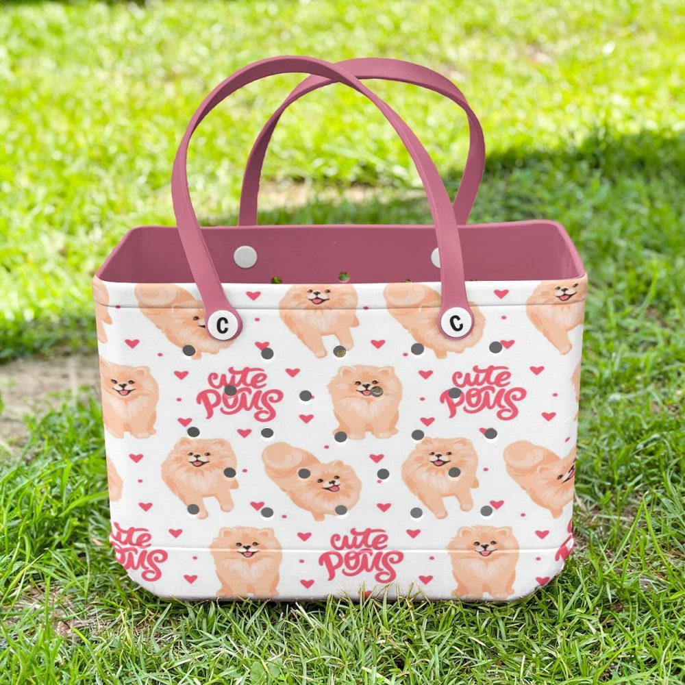 Adorable Pomeranian Print Tote Bag - Cute Poms Design, Perfect For Dog Lovers! - Image 3