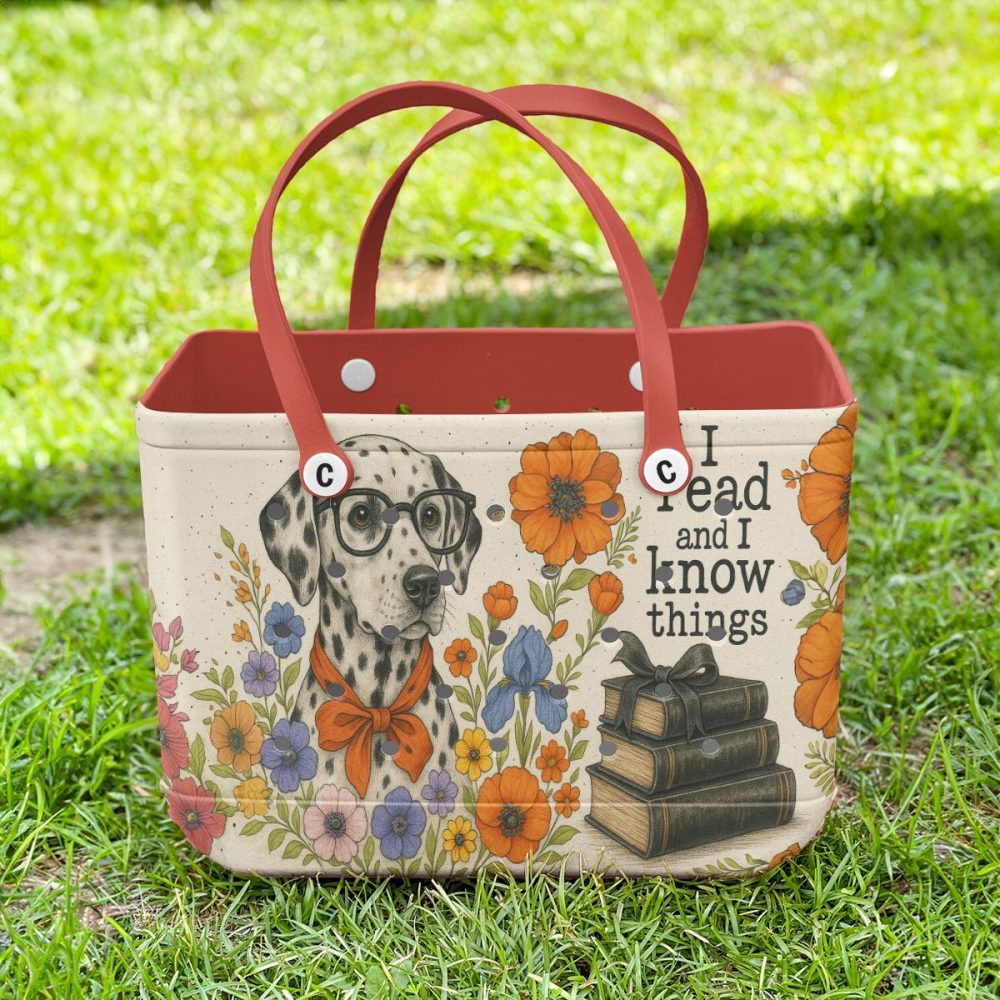 Chic Dalmatian Tote Bag - Floral Design, Perfect For Book Lovers & Fashionistas - Image 3