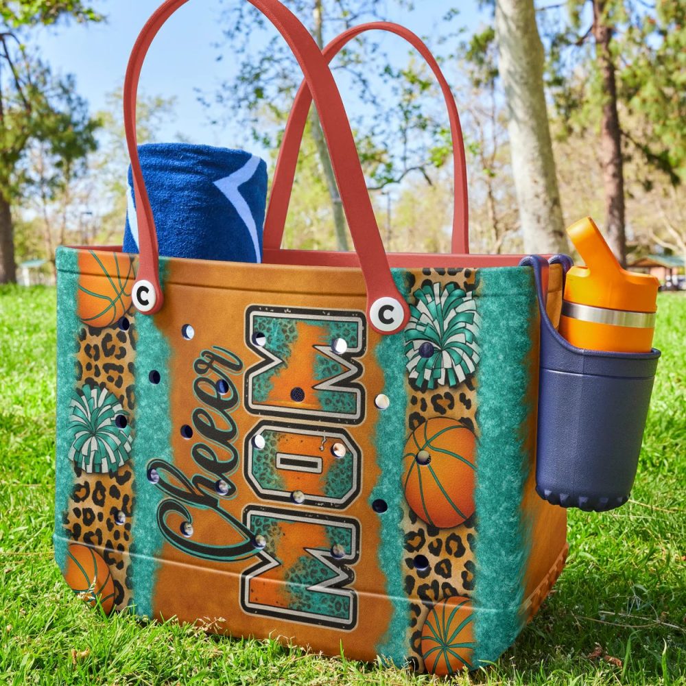 Cheer Mom Leopard Tote Bag – Stylish Sports Fan Gift For Moms - Image 3