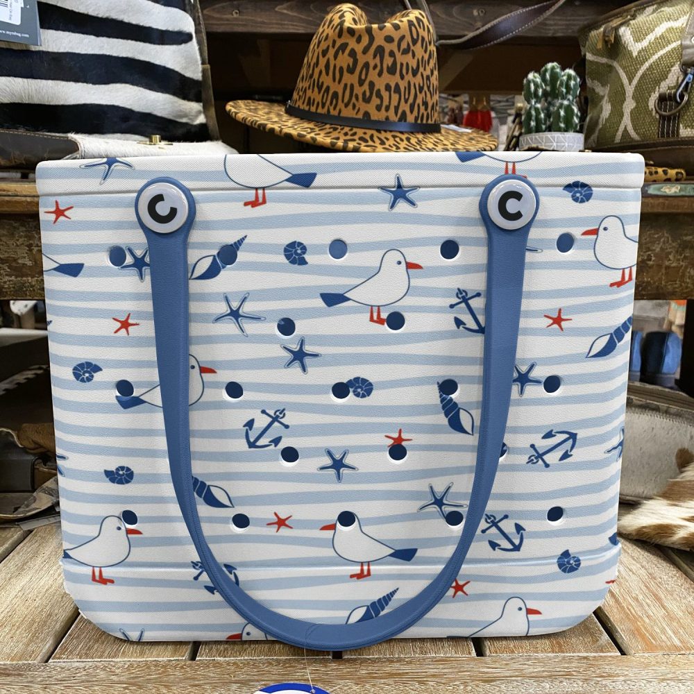 Stylish Nautical Tote Bag - Seagull Print, Beach Ready, Durable & Spacious - Perfect For Summer Outings! - Image 6