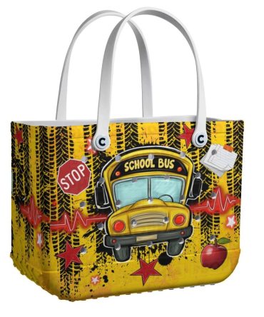 Vibrant School Bus Tote Bag - Fun, Durable & Spacious Design For Everyday Use