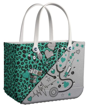Stylish Medical-Themed Tote Bag With Stethoscope & Heartbeat Design – Durable & Trendy For Nurses & Doctors