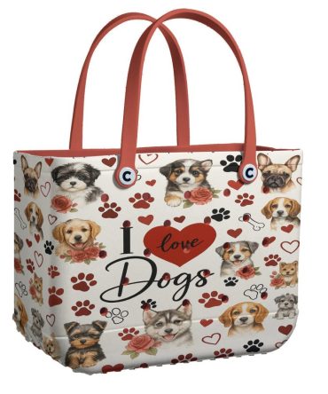 I Love Dogs Tote Bag - Cute Puppy Print, Perfect Gift For Dog Lovers, Stylish & Durable Handbag