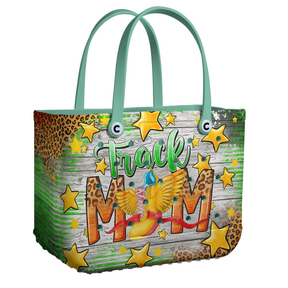Stylish Track Mom Tote Bag – Perfect Gift For Proud Sports Moms, Durable & Chic Design!