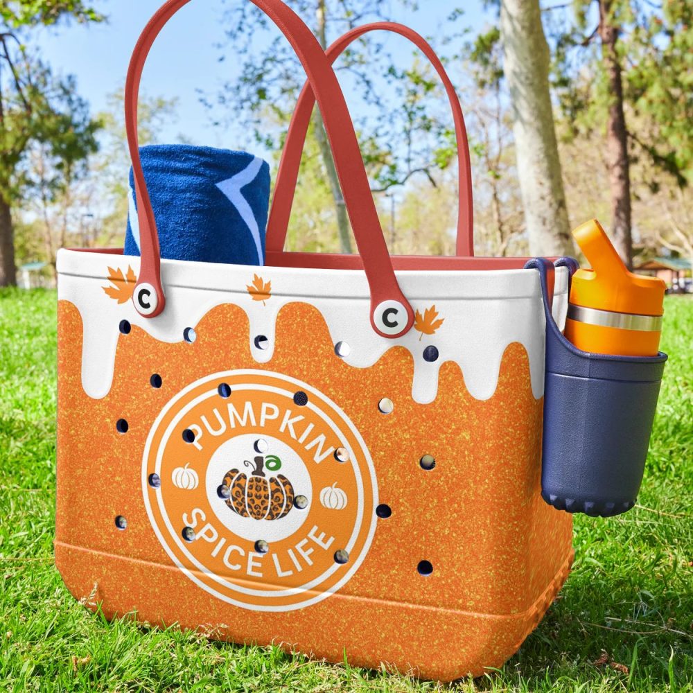 Pumpkin Spice Tote Bag – Stylish Fall Accessory With Autumn Leaves Design, Perfect For Seasonal Outfits - Image 2