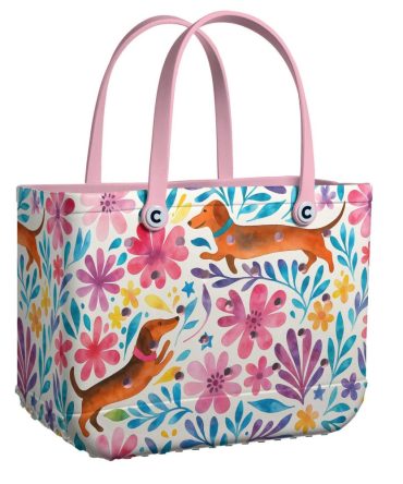 Dachshund Floral Tote Bag – Cute & Colorful Handbag For Dog Lovers