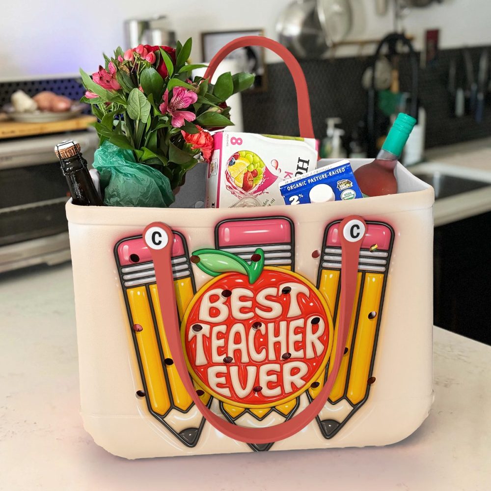 Best Teacher Ever Tote Bag - Perfect Gift For Educators, Stylish & Durable School Accessory - Image 4