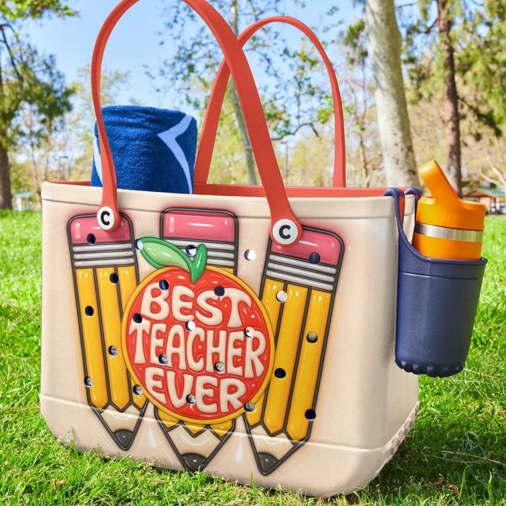 Best Teacher Ever Tote Bag - Perfect Gift For Educators, Stylish & Durable School Accessory - Image 2