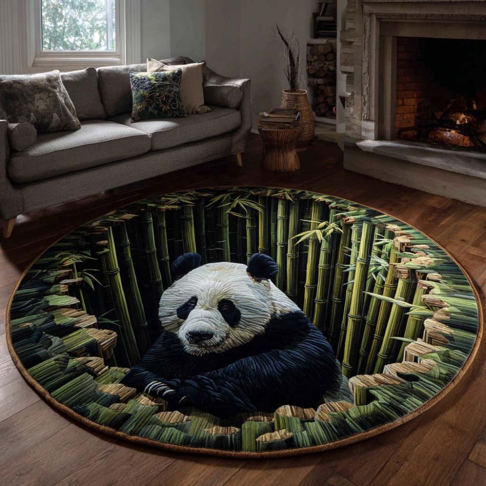 Bamboo Panda Quilted Round Mat