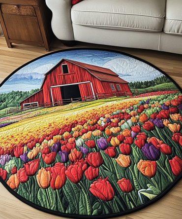 Barn Blossom Quilted Round Mat