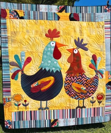 Barnyard Couple Quilted Blanket