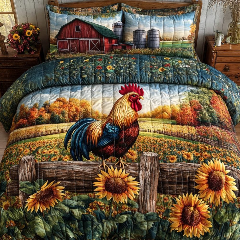 Barnyard Bliss 3-Piece Quilted Bedding Set