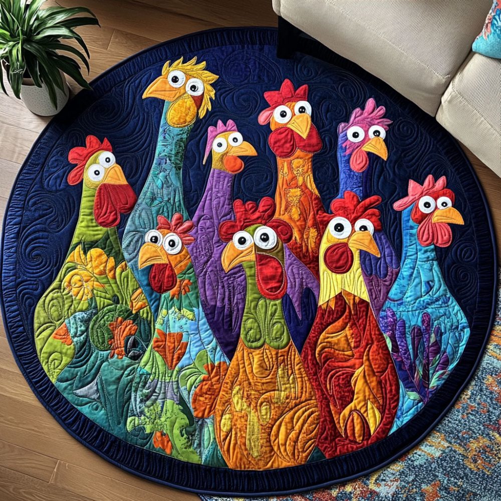 Barnyard Majesty Quilted Round Mat