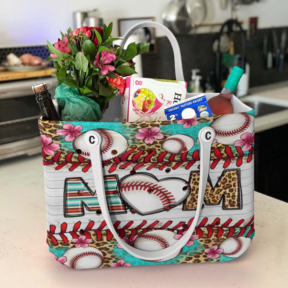 Stylish Baseball Mom Tote Bag – Floral Design, Perfect Gift For Sports Moms - Image 4