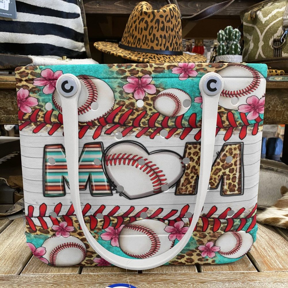 Stylish Baseball Mom Tote Bag – Floral Design, Perfect Gift For Sports Moms - Image 6
