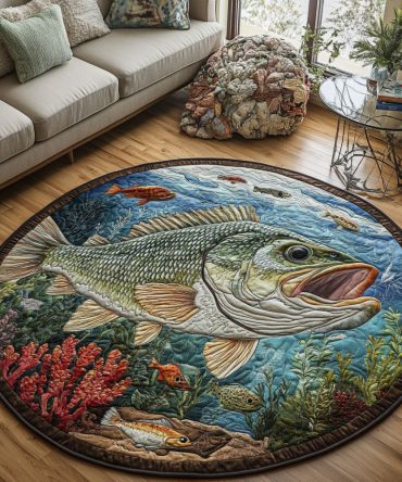 Bass Break Quilted Round Mat