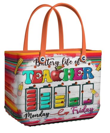 Bucket Tote Bag, Limited Edition Bogg Bag, Beach Bag Battery Life Of A Teacher
