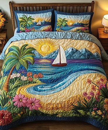 Beach Escape 3-Piece Quilted Bedding Set