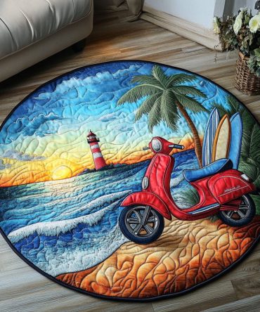Beach Ride Quilted Round Mat
