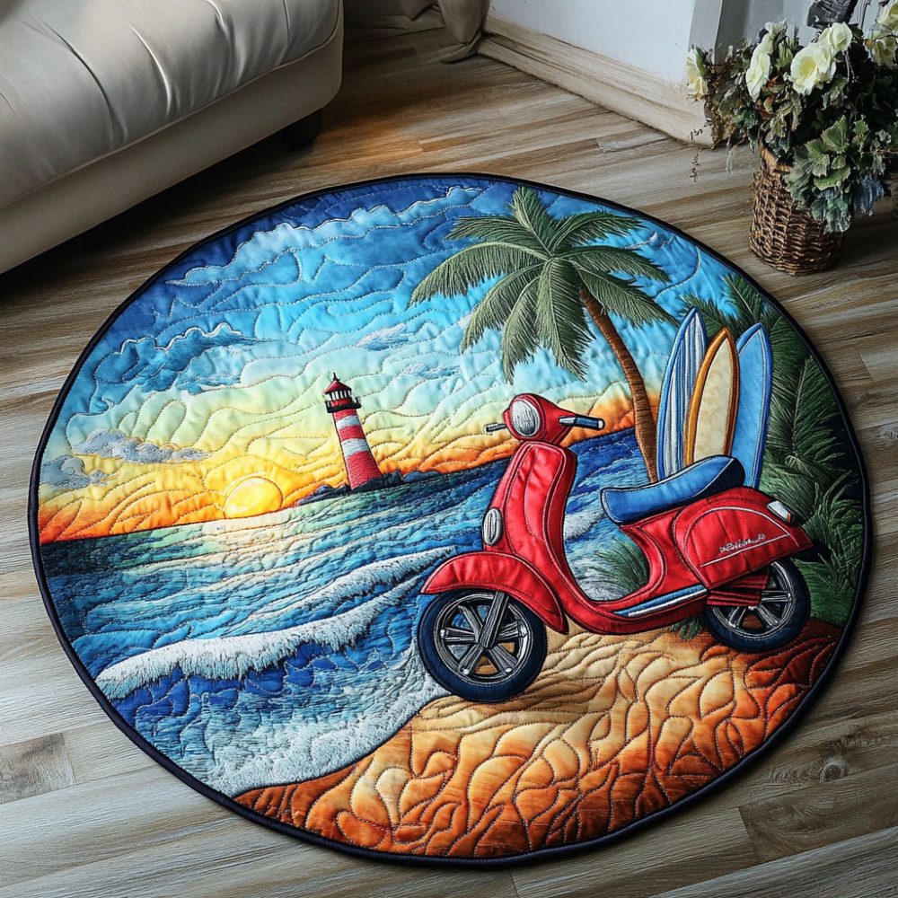 Beach Ride Quilted Round Mat
