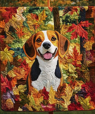 Beagle Forest Trail Quilted Blanket