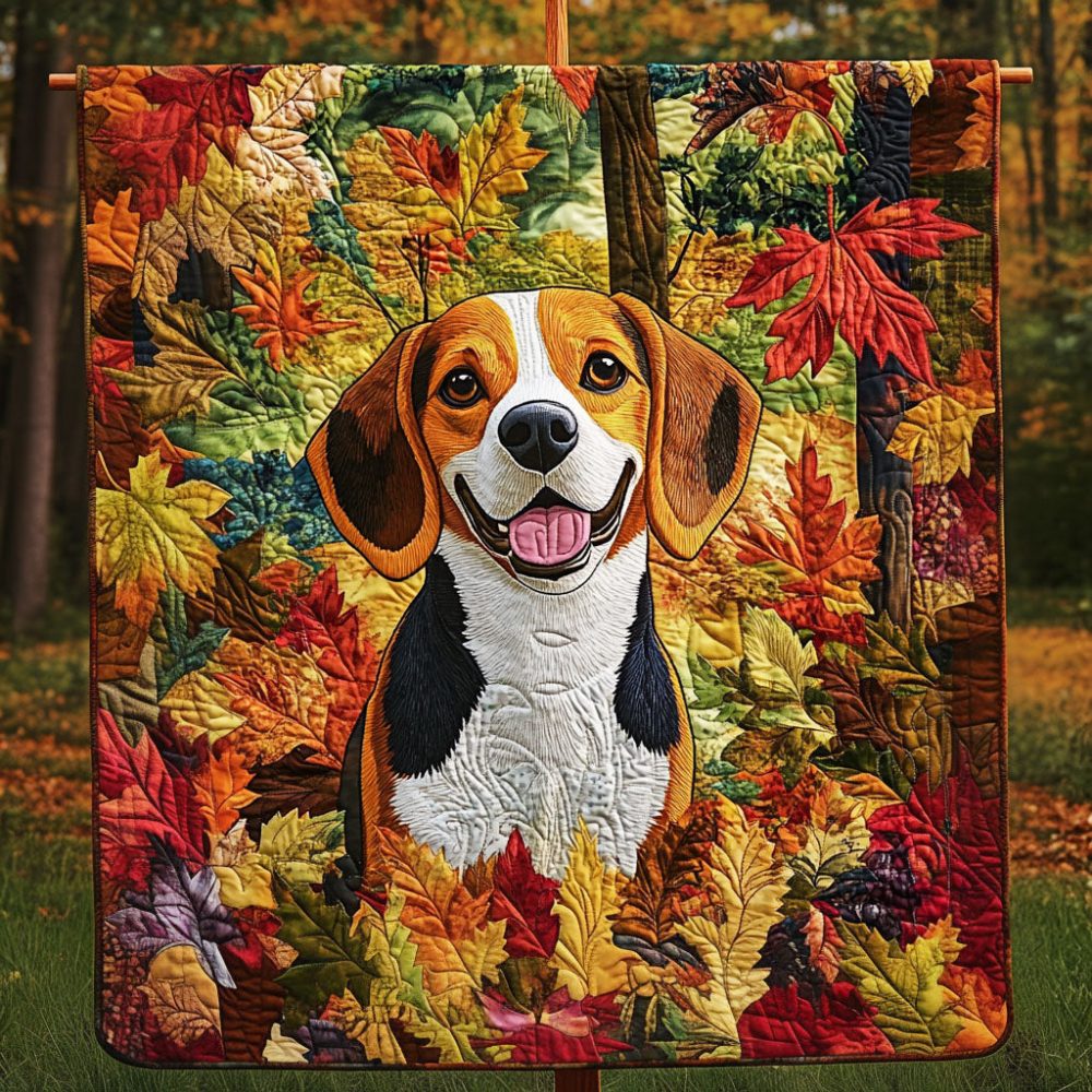 Beagle Forest Trail Quilted Blanket