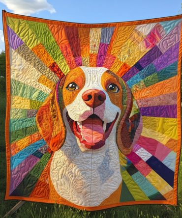 Beagle Sunburst Wonderland Quilted Blanket