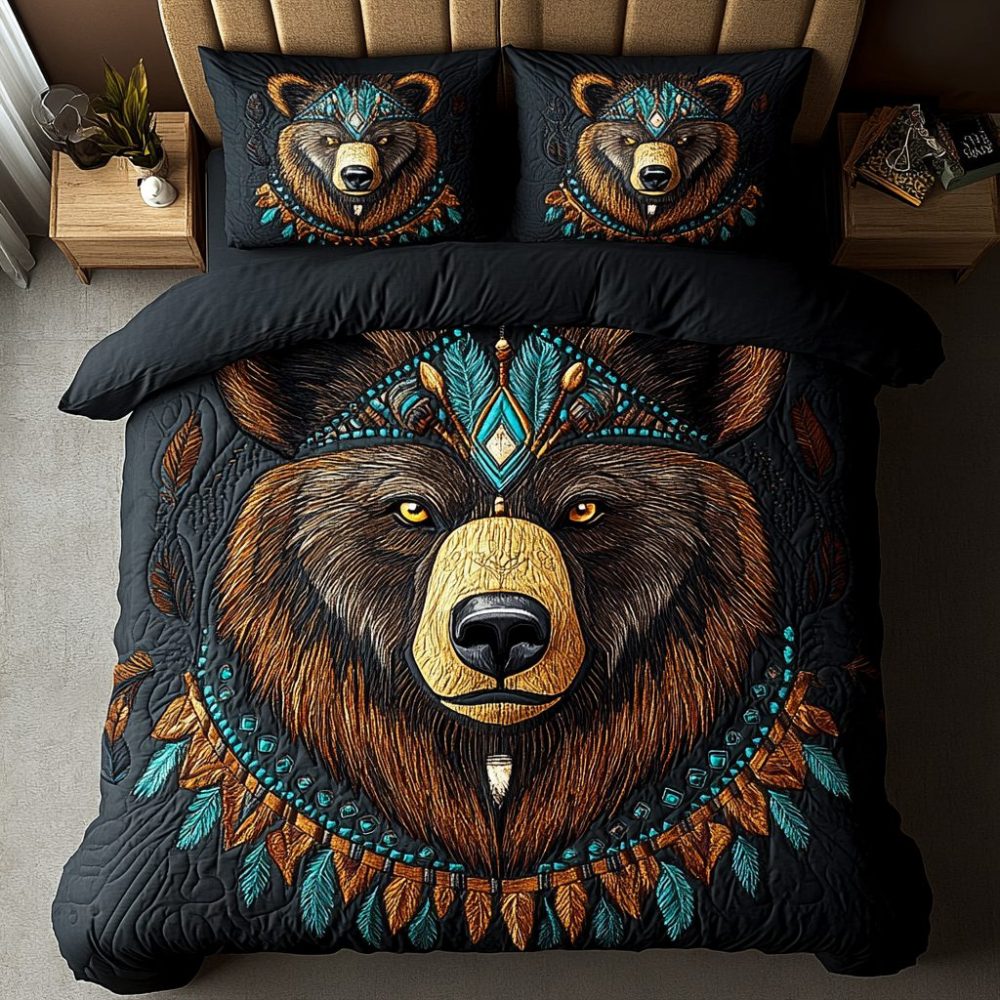 Bear Clan Designs 3-Piece Quilted Bedding Set