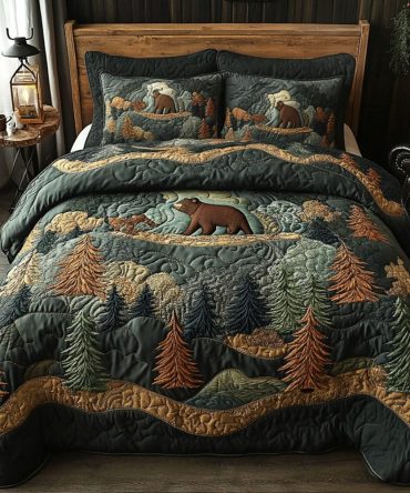 Bear Country Dreams 3-Piece Quilted Bedding Set