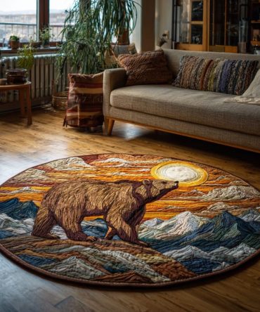 Bear Journey Quilted Round Mat