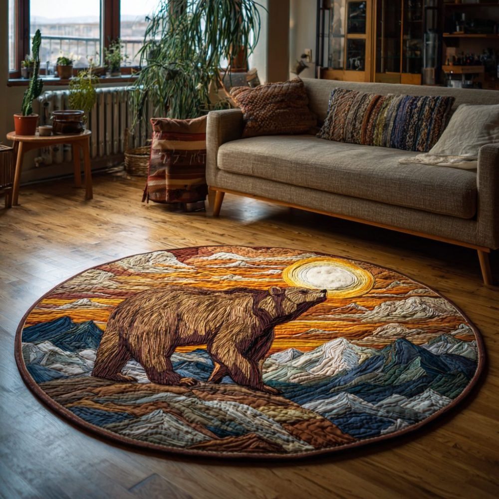 Bear Journey Quilted Round Mat