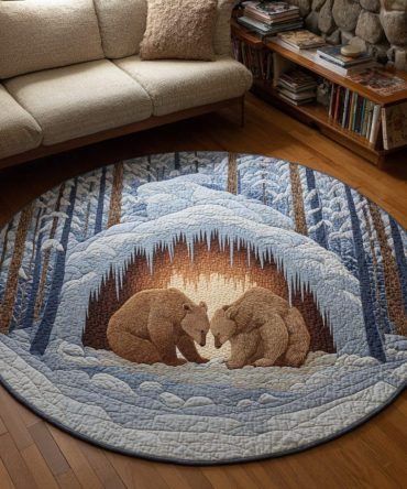 Bear Rise Quilted Round Mat