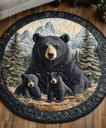 Bear Watch Quilted Round Mat