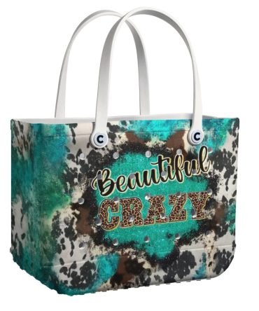 Stylish 'Beautiful Crazy' Tote Bag - Vibrant Design, Perfect For Daily Use