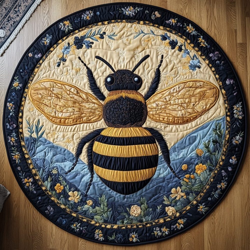 Bee Blossom Bliss Quilted Round Mat